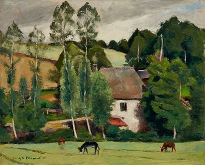 Georges PACOUIL Georges PACOUIL (1903-1996)

Animals grazing in front of the white...