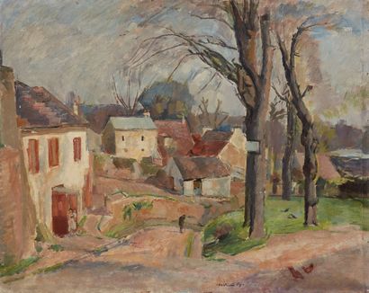 bertrand py Bertrand PY (1895-1973) 

Village and trees in winter

Oil on canvas,...