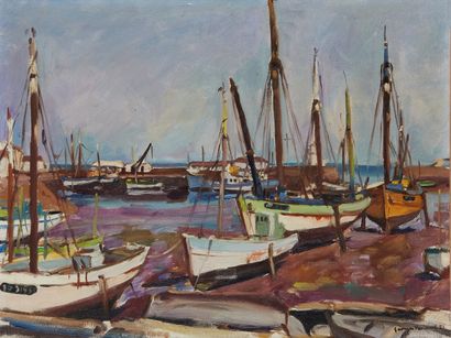 Georges PACOUIL Georges PACOUIL (1903-1996)

Fishermen's harbor at low tide, Yeu...