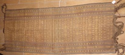 null Meeting of three sarongs, Indonesia, cotton printed with flower scrolls, flower...