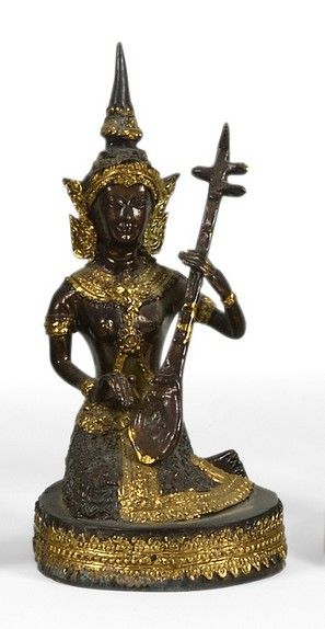 null Player of cythare 

Metal sculpture, partially gilded

Siam, 20th century

H.:...