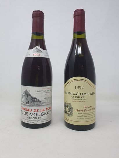 null Lot of Burgundy wines including:

- one (1) bottle, Clos Vougeot Grand Cru,...