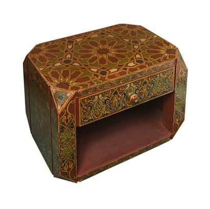 null Bedside table in polychrome painted wood

North Africa, modern work