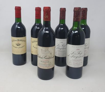 null Lot of Bordeaux wines including:

- two (2) bottles, Clos du Marquis, 1987,...