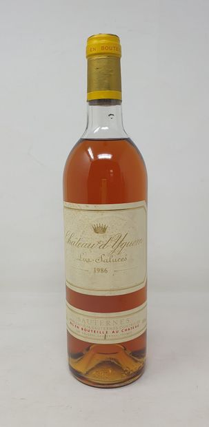 null One (1) bottle, Chateau d'Yquem, 1986, 1er GCC de Sauterne (dirty label, high...