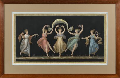 null After Antonio CANOVA (1757-1822)

"Five dancers with veils and crowns

Two lithographs,...