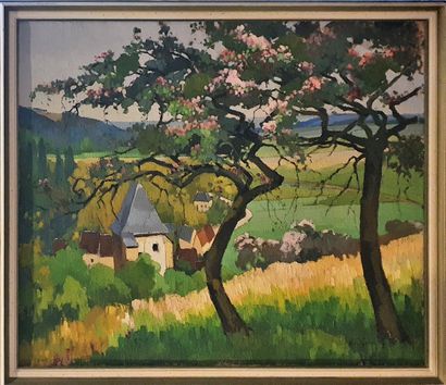 null Paul Jean ANDERBOUHR (1909-2006)

Village under apple trees in bloom

Oil on...