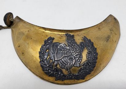 null Collar of officer of the National Guard, in gilded brass, decoration of a rooster...