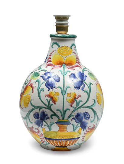 null Ball lamp in earthenware with polychrome decoration of flowers

work in the...