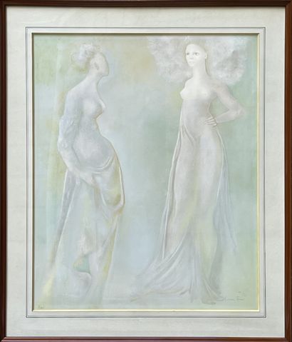 null Leonor FINI (1908-1996)

Two draped women 

Lithograph, signed lower right and...