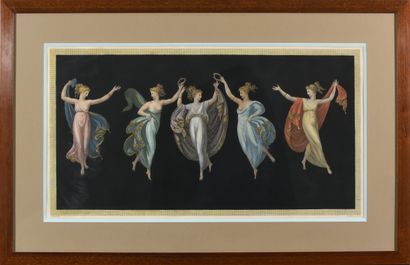 null After Antonio CANOVA (1757-1822)

"Five dancers with veils and crowns

Two lithographs,...