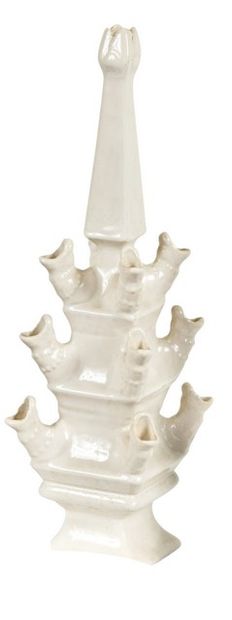 null White glazed ceramic tulip pot

Dutch style, modern 

H.: 49,5 cm (accident...