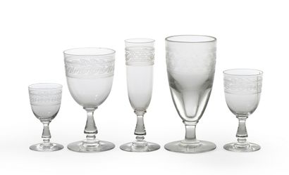 null 
Lot of glasses including :




- Lalique - part of service of glasses, model...
