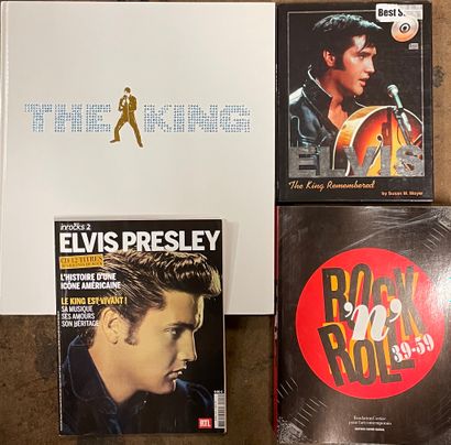 null Lot de cinq livres - Rock&Roll et Elvis Presley 

dont "Sur la route d'Elvis"...