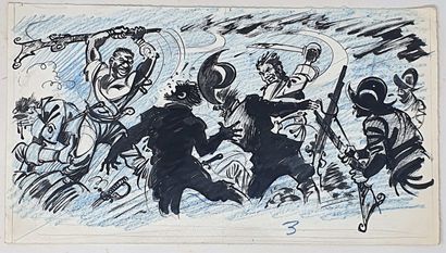 null PELLOS René (1900-1998)

Scène de combat au sabre.

Illustration pour "Le Journal...