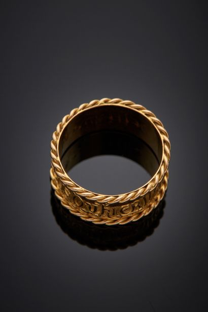 null Large yellow gold (750‰) ALLIANCE edged with twists, partially amati, inscribed...