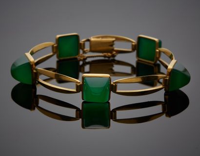 null GHISO
BRACELET in yellow gold (750‰) with openwork oblong mesh, alternating...