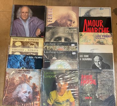 Chansons françaises Dix-sept disques 33 T, dont rare coffret - Léo Ferré
VG à NM;...