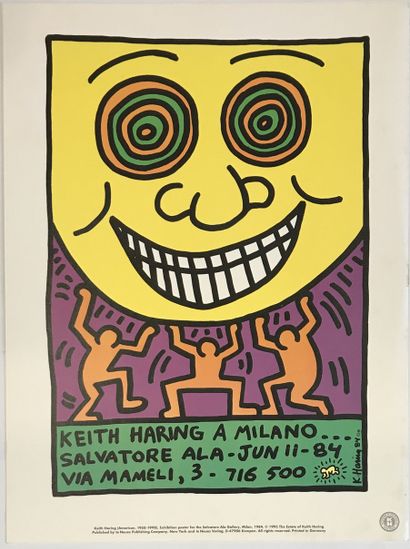 Haring Keith HARING (1958-1990) 
"Keith Haring in Milan
Off-set poster for the exhibition...