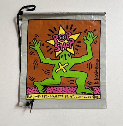 Haring Keith HARING (1958-1990) 
Bag illustrated by Keith HARING for his Pop Shop...