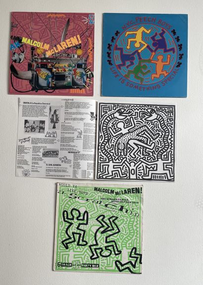 Haring Keith HARING (1958-1990) 
Three maxi 45T/33T records - Malcom McLaren and...