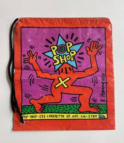Haring Keith HARING (1958-1990) 
Bag illustrated by Keith HARING for his Pop Shop...