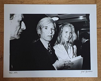 Warhol Serge BENHAMOU (1953)
"Andy Warhol"
Black and white print on cartoline, signed...
