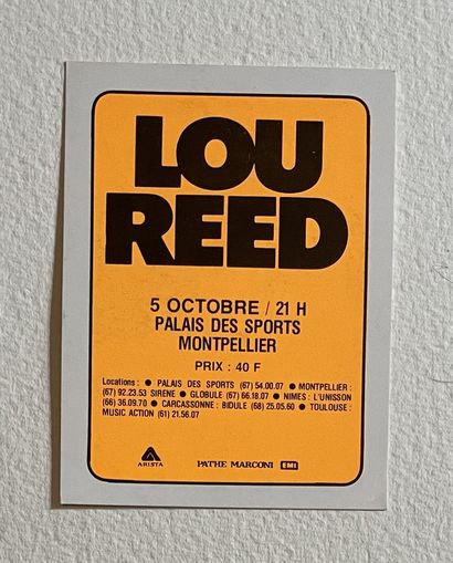Warhol * After Andy WARHOL (1928-1987)
Lou Reed concert ticket at the Palais des...