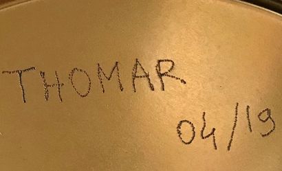 Thomar THOMAR (1973) 
"Fontaine à caviar bleue"
Technique mixte sur métal, signée...