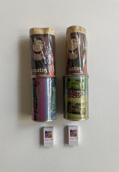 Warhol After Andy WARHOL
Two pencil holders with two newspapers "Le matin".
H.: 26...