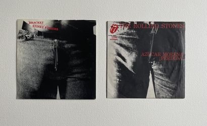 Warhol Andy WARHOL (1928-1987) 
Two 45T records - The Rolling Stones "Sticky Fingers"...