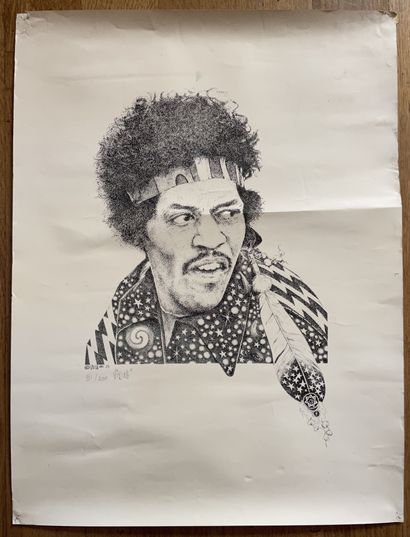 Jimi Hendrix * Poster - Jimi Hendrix by Vidall 
numbered 51/200 
58,5 x 44,5 cm 
VG...