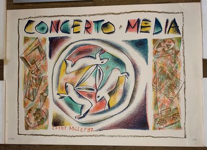 null Cathy MILLET (1952)
Concerto media
Lithographie, signée dans la planche, monogrammée...
