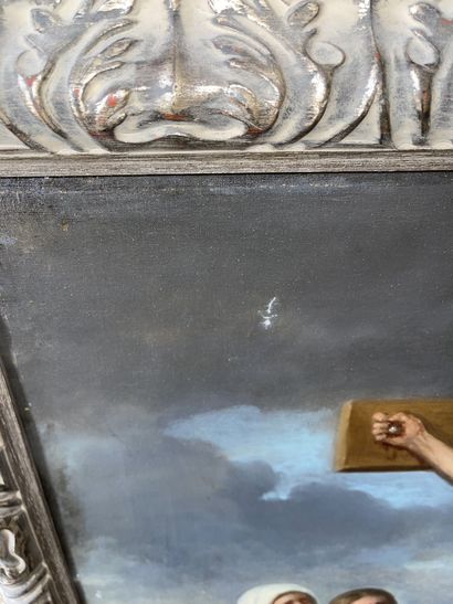 null Ecole du XIXe siècle
" Crucifixion"
Huile sur toile
82 x 60,5 cm (accidents,...