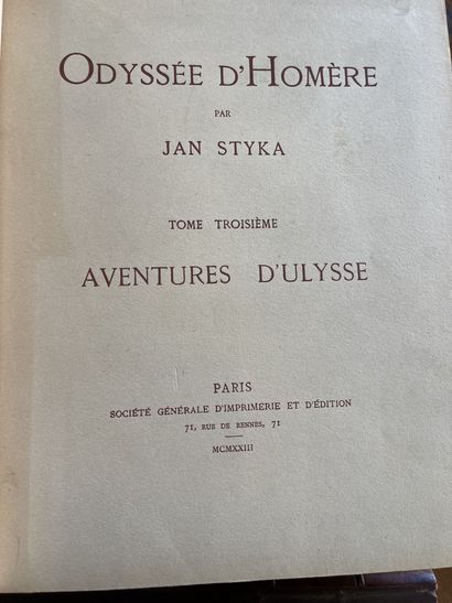 null Jean STYKA "Odyssée d'Homère", Société Générale d'Imprimerie et d'Edition, 1922,...