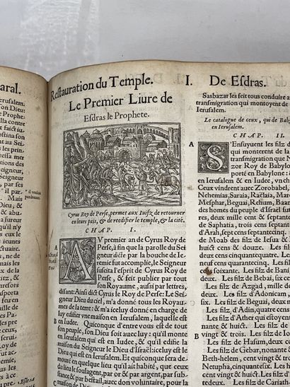 null "La Bible en françoys", Lyon, Philibert Rollet 1551 (poor condition)