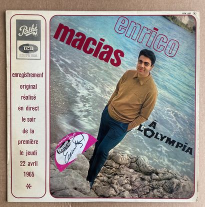 Chanson française Un disque 33T - Enrico Macias
Etiquette Olympia dédicacée par l'artiste...
