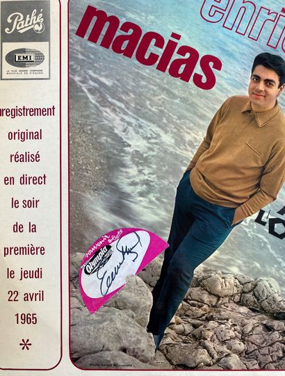 Chanson française Un disque 33T - Enrico Macias
Etiquette Olympia dédicacée par l'artiste...
