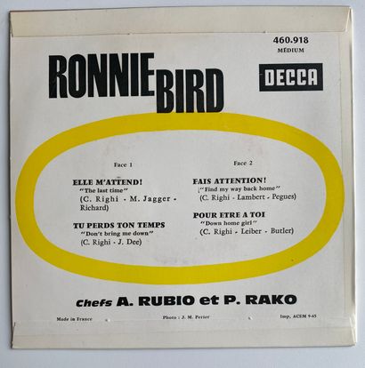 Chanson française Un disque Ep - Ronnie Bird (460.918)
Dédicacé par l'artiste 
EX;...