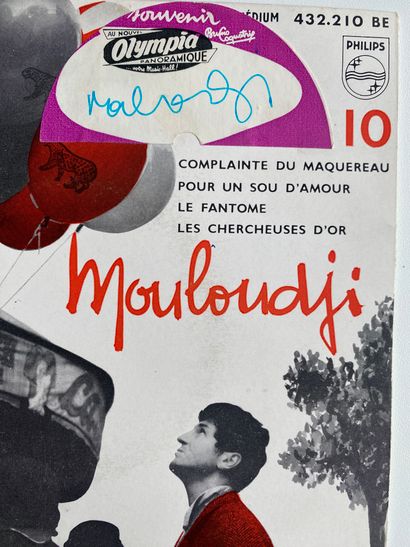 Chanson française Un disque Ep - Mouloudji, label Philips (432-210 BE)
Etiquette...