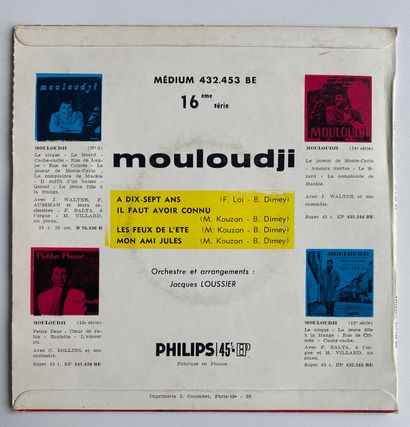 Chanson française Un disque Ep - Mouloudji (432453)
Dédicacé par l'artiste + Photo...