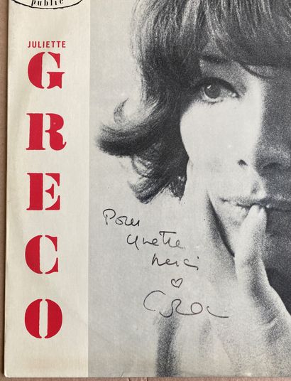 Chanson française Un disque 33T - Juliette Greco "Juliette Greco à Bobino"
Dédicacé...