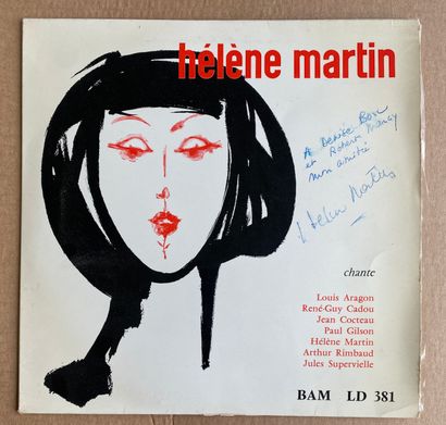 Chanson française Un disque 25 cm - Hélène Martin
Dédicacé par l'artiste 
VG+; E...