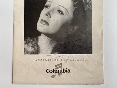 Chanson française Document promotionel pour les disques Columbia dédicacé - Edith...