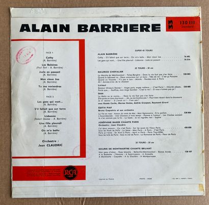 Chanson française Un disque 25 cm - Alain Barrière
Etiquette Olympia dédicacée par...