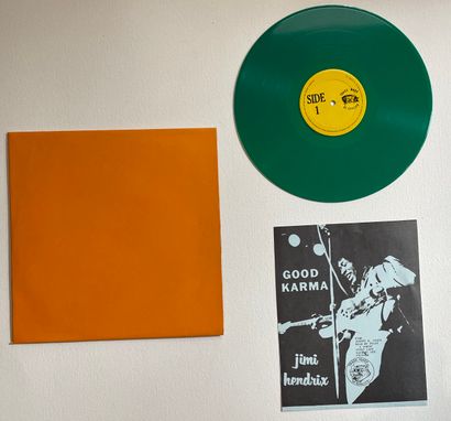 TMOQ A 33T record - Jimi Hendrix "Good Karma", TMOQ label 
Green vinyl + insert 
VG+/EX;...