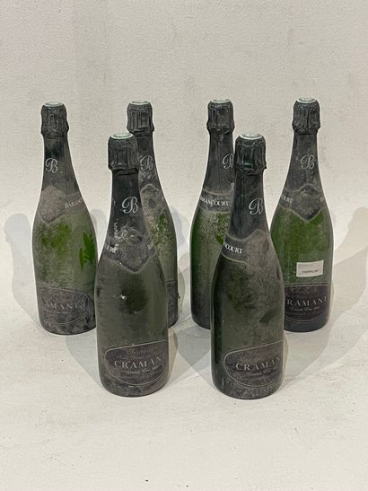 CHAMPAGNE Six (6) bottles - Champagne brut Cramant Grande reserve, Blanc de blancs,...