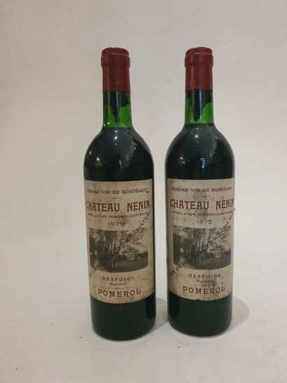 BORDEAUX Two (2) bottles - Château Nenin, 1975, Pomerol (dirty labels, neck leve...