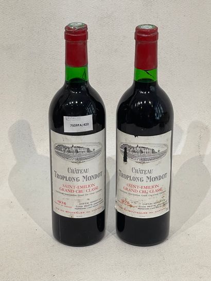 BOURGOGNE Two (2) bottles - Château Troplong-Mondot, 1976, 1er GCC B Saint-Emilion...