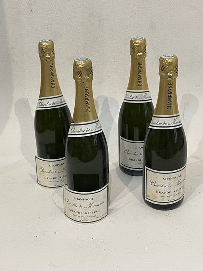 CHAMPAGNE Four (4) bottles - Champagne brut Grande reserve, Chevalier de Moncassin...